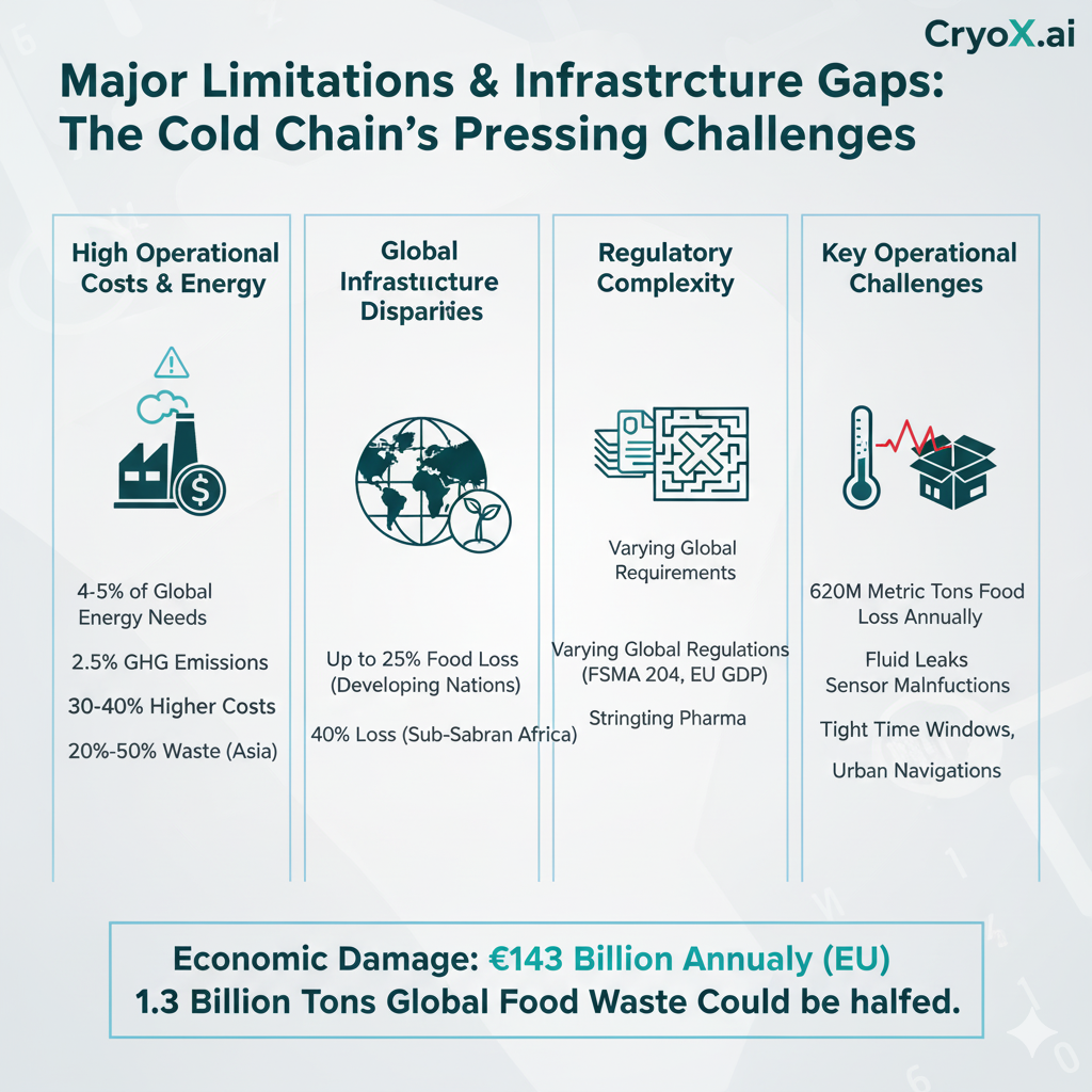 Chart showing Major Limitations & Infrastructure Gaps: The Cold Chain’s Pressing Challenges.